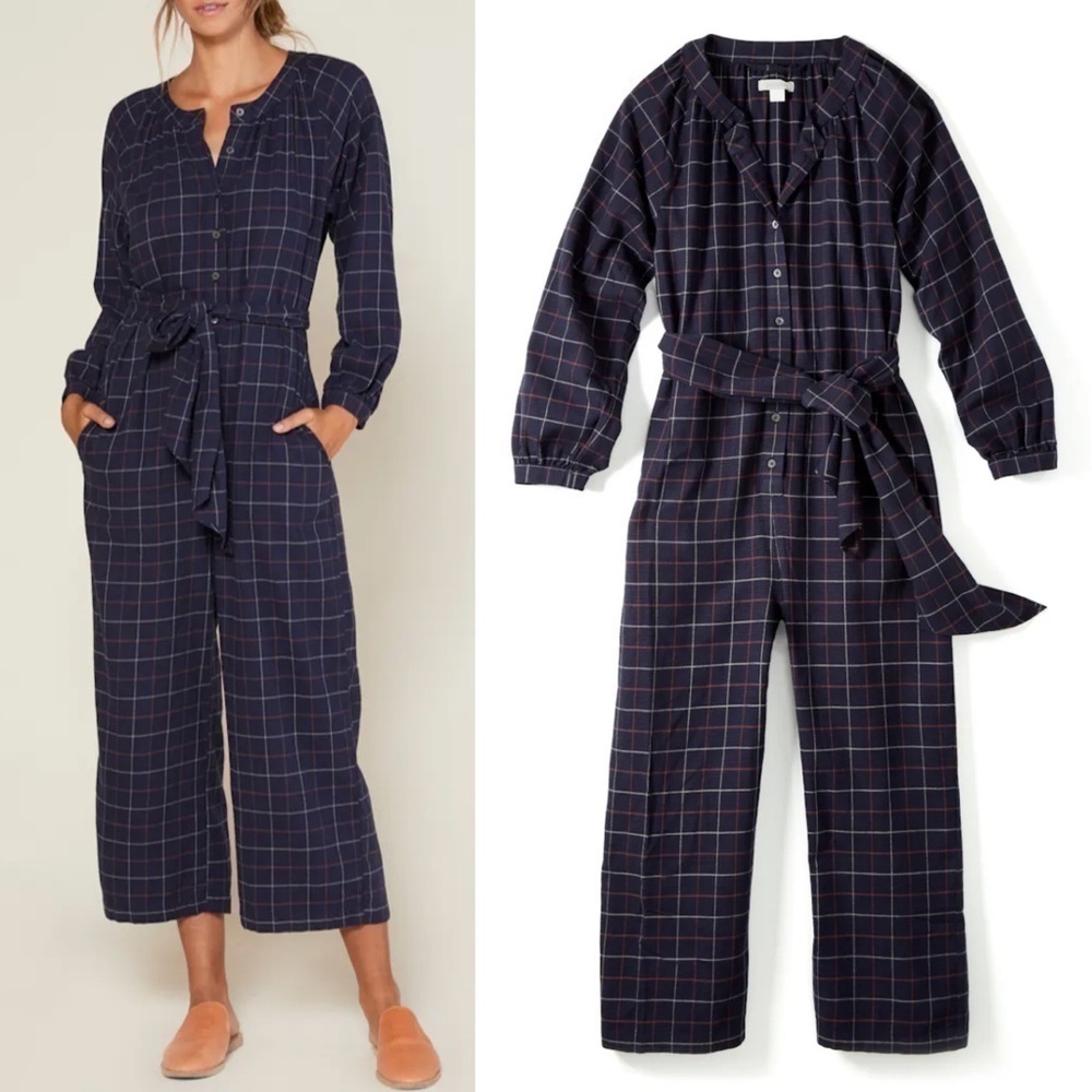 Huckberry OuterKnown‎ Zeitgeist Plaid Jumpsuit Size S Night Brigid Plaid NEW